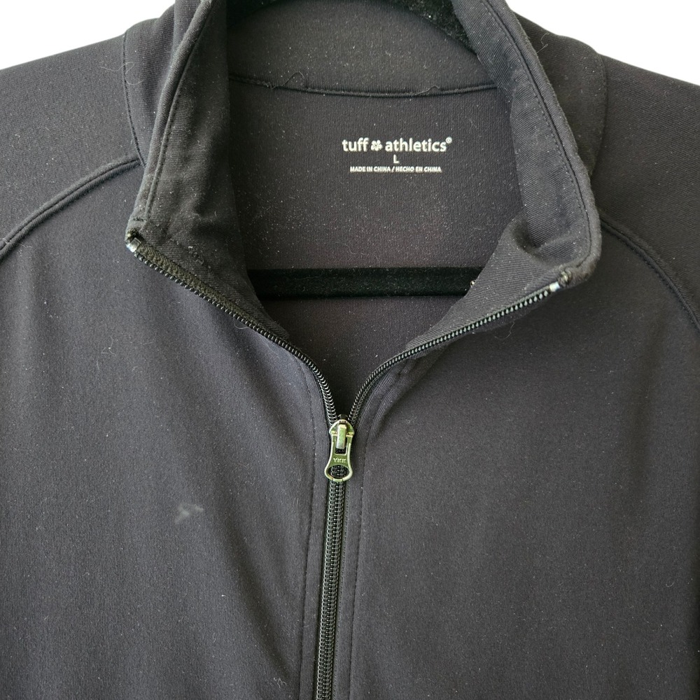 Tuff Athletics Womens‎ Black Full Zip Performance Jacket Thumbholes Size L